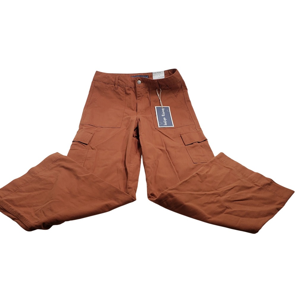 Indigo Rising Womens Cargo Wide Leg Pants 9/29‎ Rust Brown PW2004635